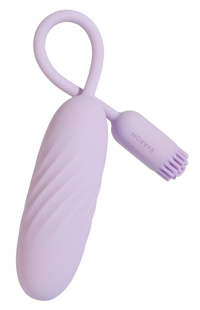 Genopladelig SVAKOM Plume vibrator med USB-kabel og opbevaringspose