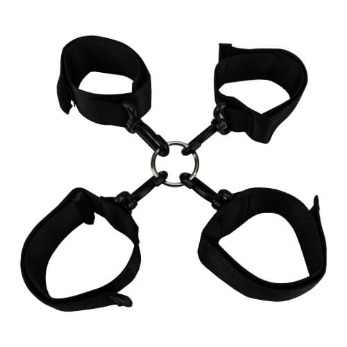 Justerbart bondage restraint sæt i PU og nylon