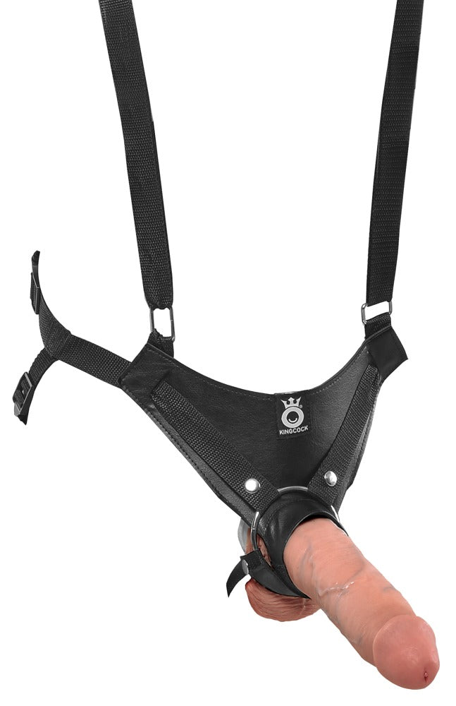 Realistisk strap-on dildo på 28 cm med justerbar sele