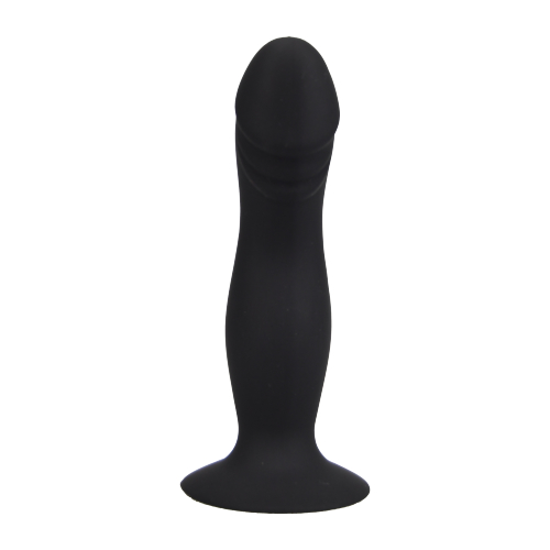 Glat silikone dildo med tekstureret spids og sugekop