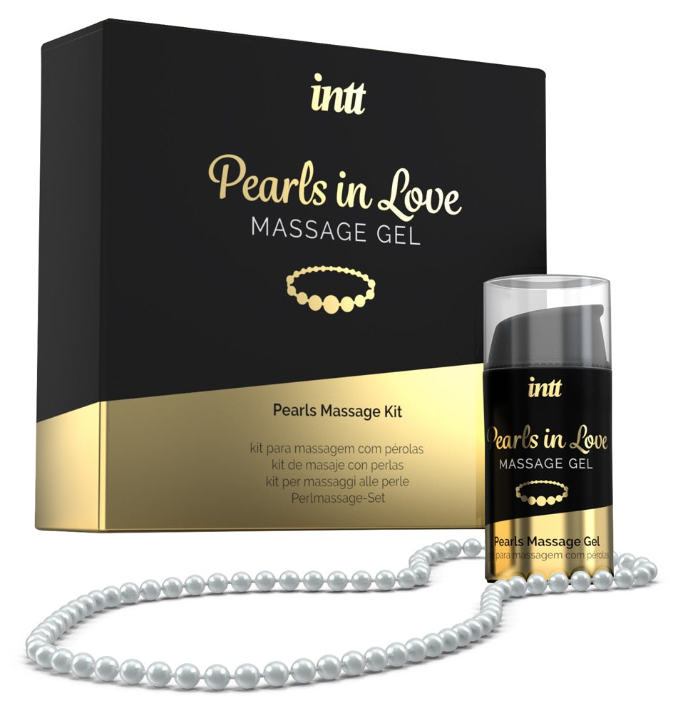 intt Pearls in Love massagekit med silikonegel og hvid perlekæde