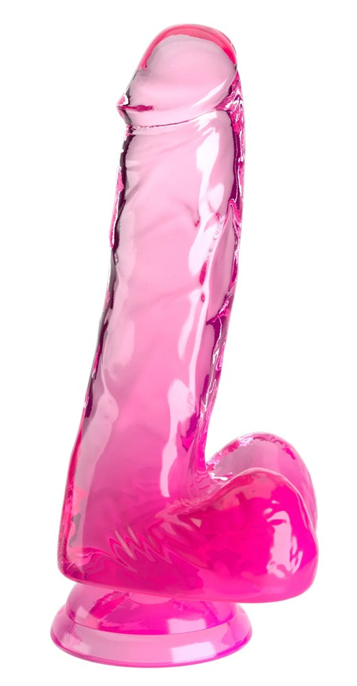 Transparent realistisk dildo med fleksibel TPE og markerede årer