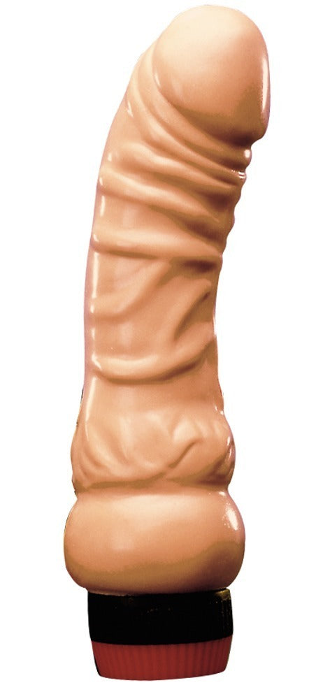 Klassisk vibrator med årestruktur og twist-kontrol i bunden
