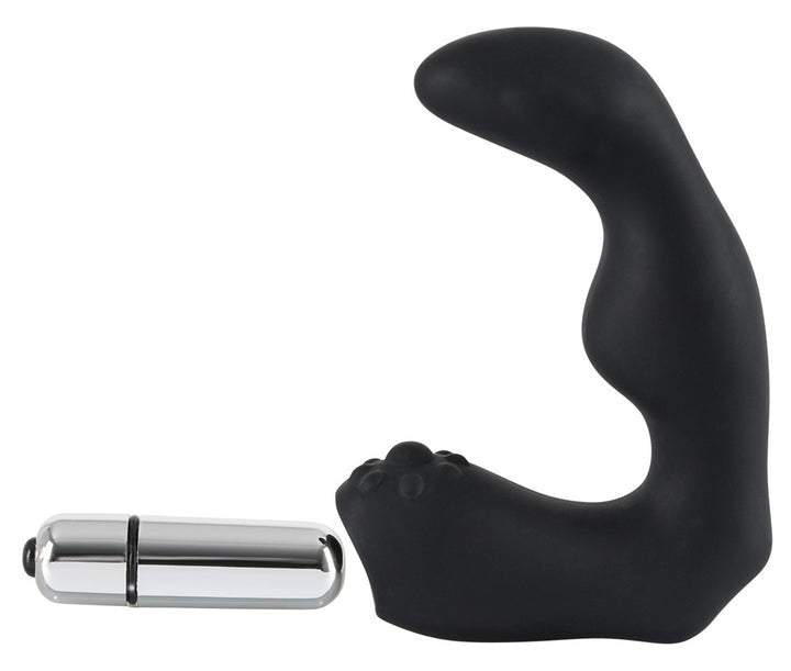 L-formet prostata massager med tekstureret skaft og vibration