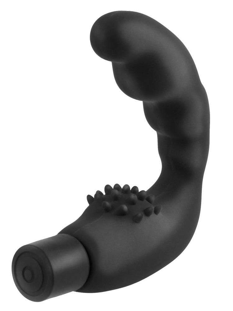 Kompakt sort P-spot vibrator med mellemkødsarm