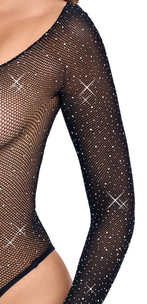 Sort stringbody i blødt og elastisk net