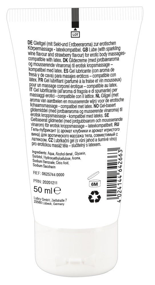 Lick it! Strawberry &amp; Sparkling Wine massagegel i 50 ml tube