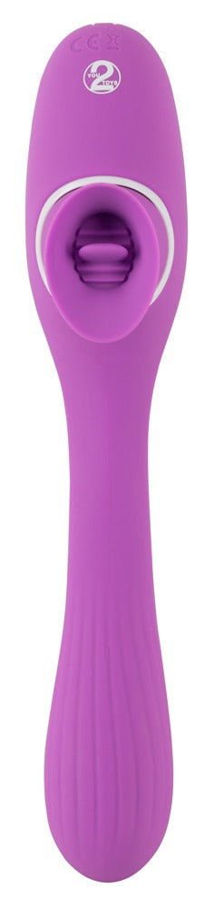Rabbit vibrator i silikone, PU og ABS med klitorisnær tunge-stimulation