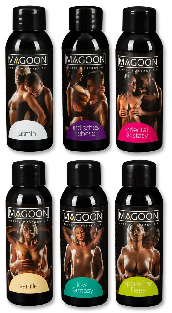 Magoon Massage Oil Saver Set med seks forskellige massageolier