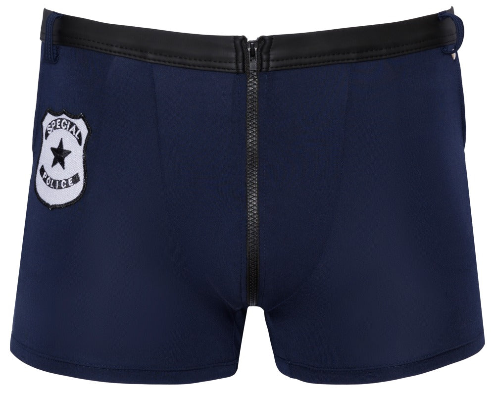 Marineblå boxershorts til mænd med underlagt frontlynlås