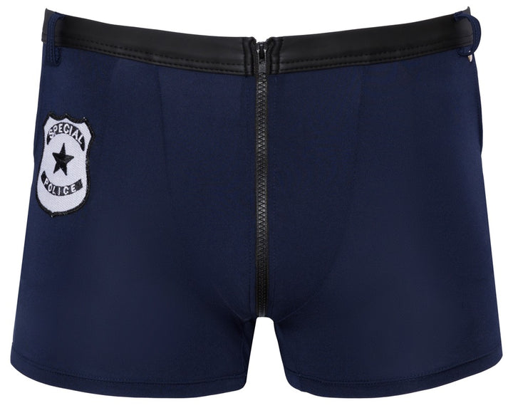 Marineblå boxershorts til mænd med underlagt frontlynlås