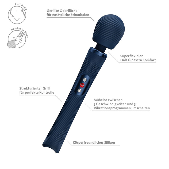 Wand vibrator med 8 indstillinger og komfortabelt langt håndtag