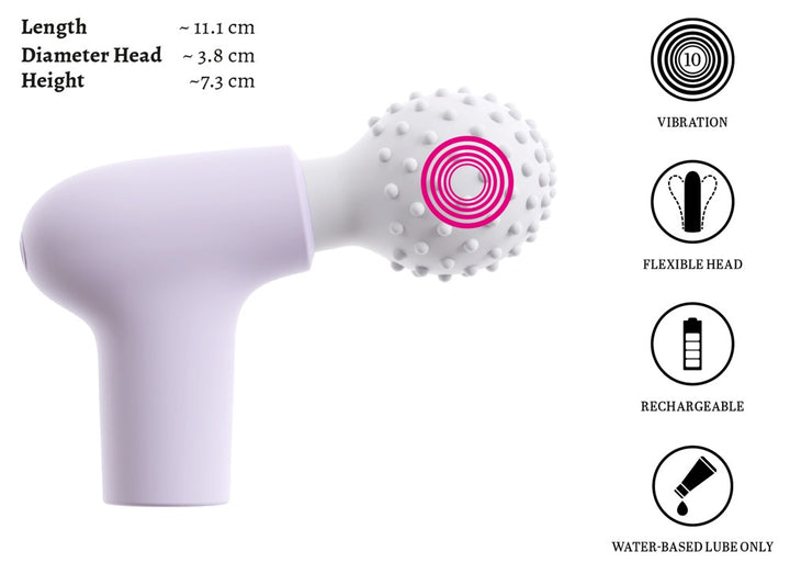 Klitorisnær massagevibrator med 10 programmer og kompakt håndtag