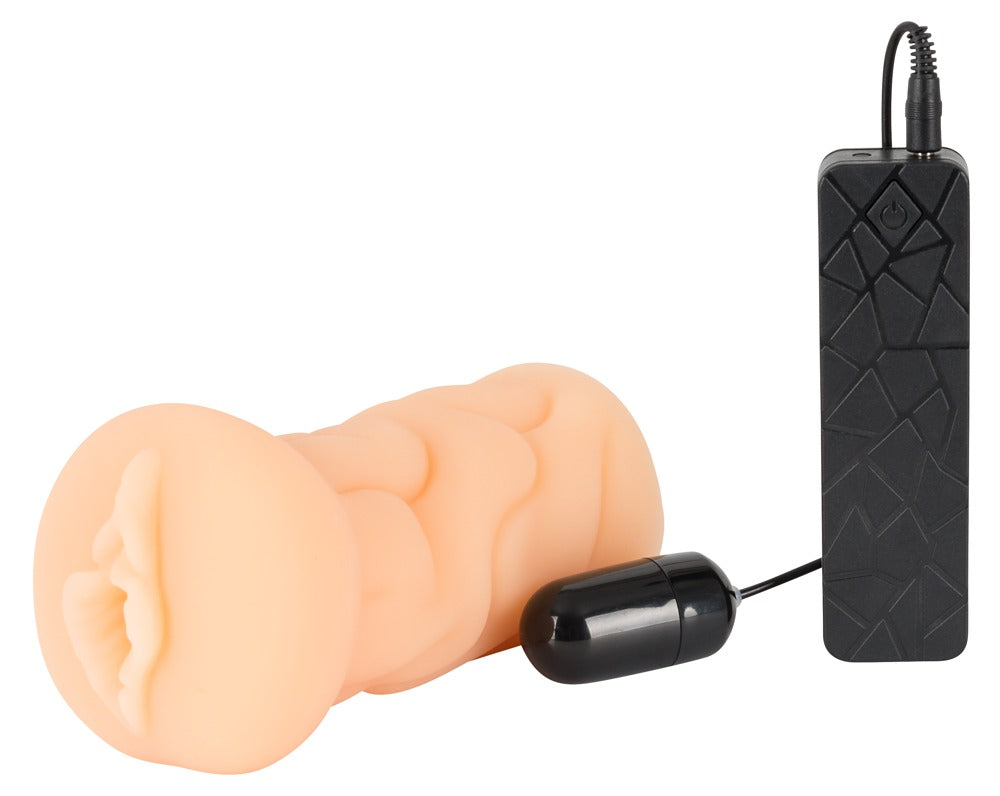 Masturbator med aftagelig vibro-bullet og 10 vibrationsmønstre