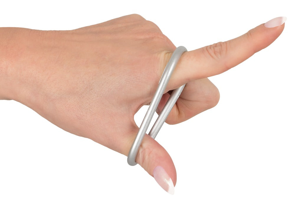 Metallic Silicone Cock Ring Set i silikone med metal-look