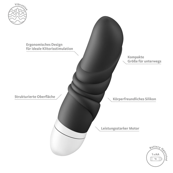 Lille vibrator til klitorisnær og forsigtig indvendig stimulation