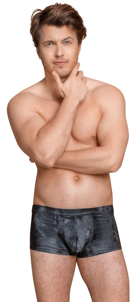 Sorte NEK slangeskinds-boxershorts med matskinnende overflade