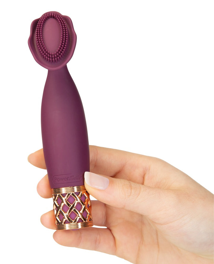 Pillow Talk Secrets Passion lay-on vibrator i lilla med gulddetaljer