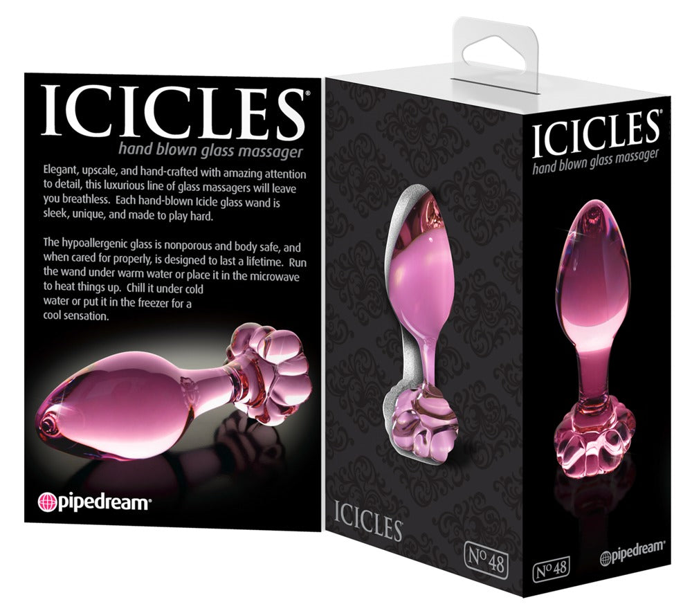 Elegant pink glas-plug med glat kegleform