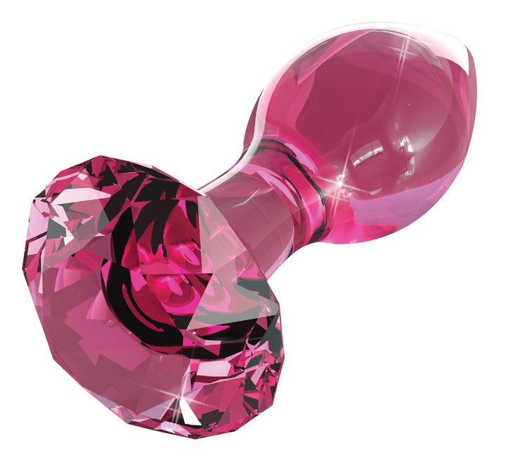 Elegant pink glas-plug til anal leg