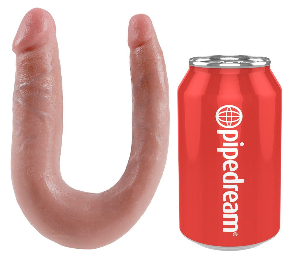Hudfarvet dobbeltdildo i fleksibel PVC med tydelige årer