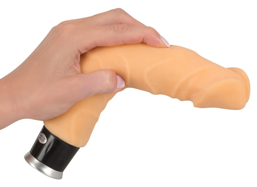 Hudfarvet vibrator med 8 vibrationsmønstre, markerede årer og stor glans