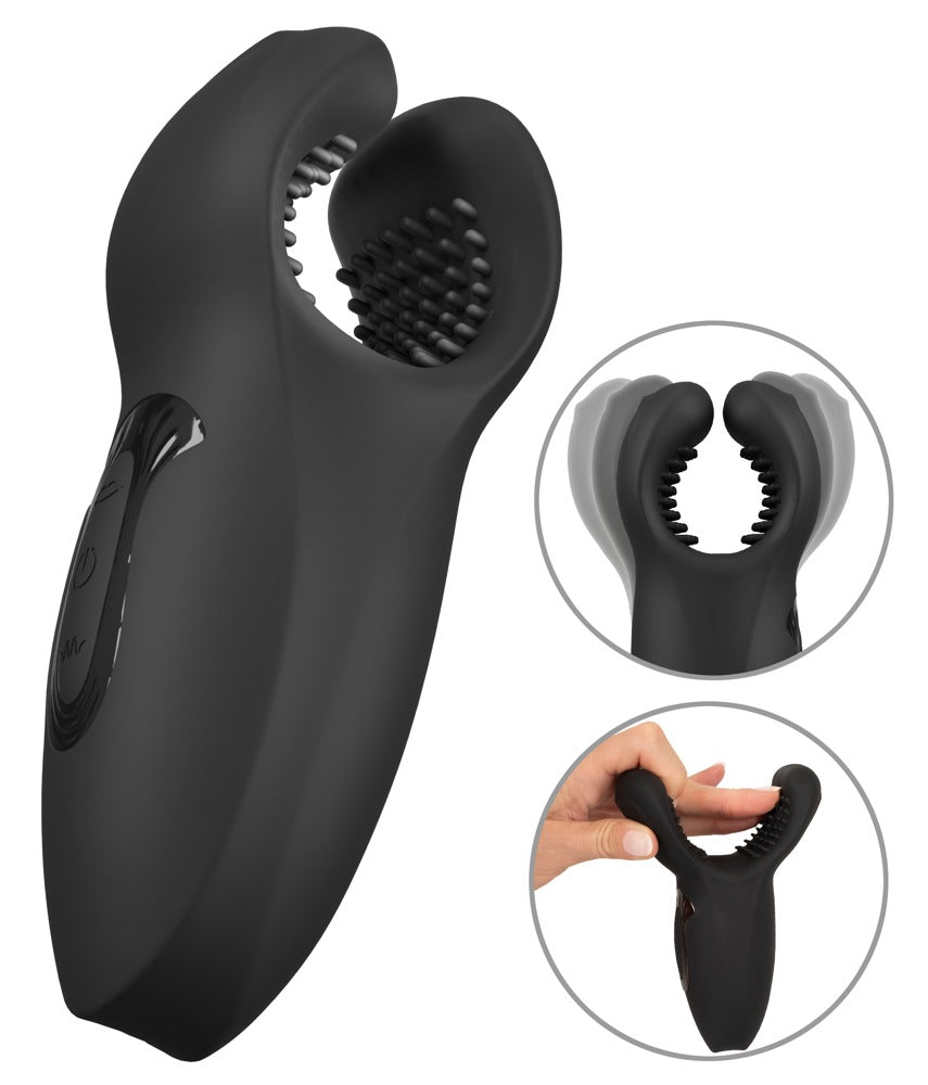 Kompakt vibrator til penis og testikler med bløde dupper