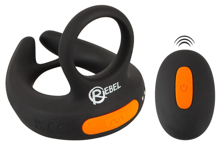 Sort testikelvibrator med to små vibrationsarme