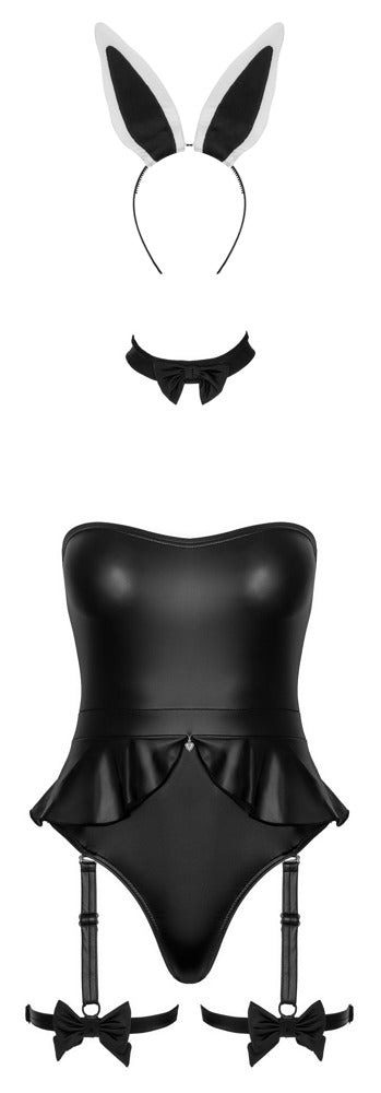 Sort rollespilskostume med choker og hårbånd med kaninører