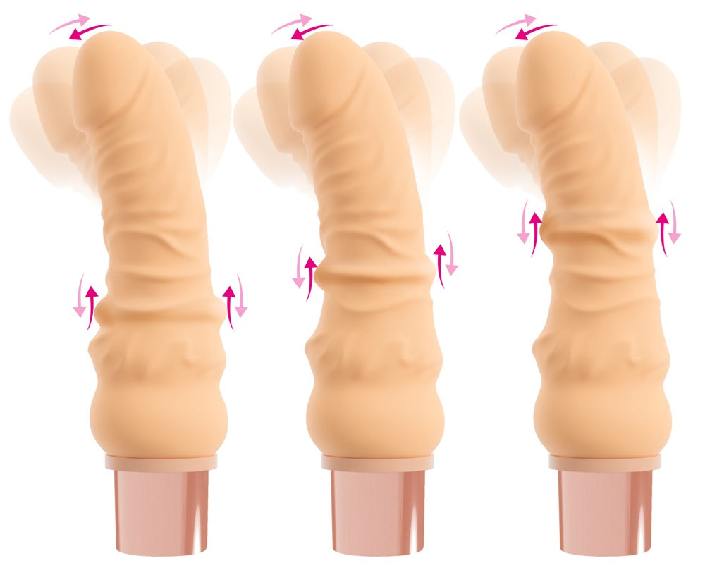 Blød TPE-vibrator med buet form og 12 programmer