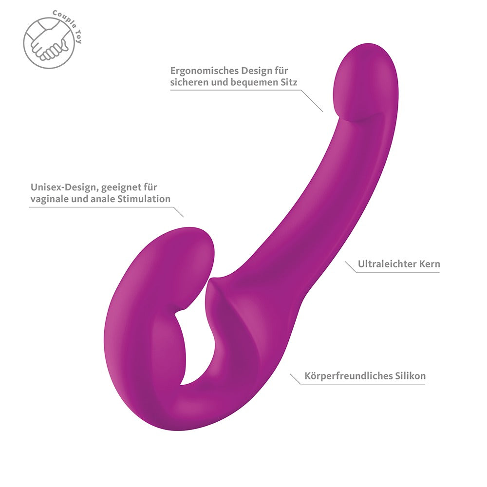 Share Lite dobbelt dildo med buet tip til G-punkt og P-spot