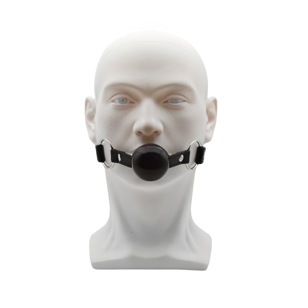 Sort ball gag med silikonekugle og O-ringe