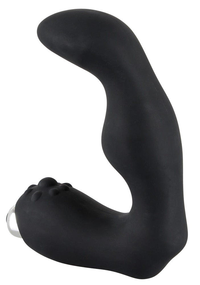 Sort prostata vibrator med dots på skaftet og 9 cm indføringsdybde