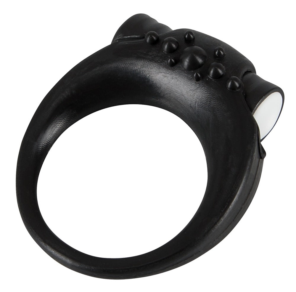 Sort silikone penisring med ABS bullet og batteridrevet vibration