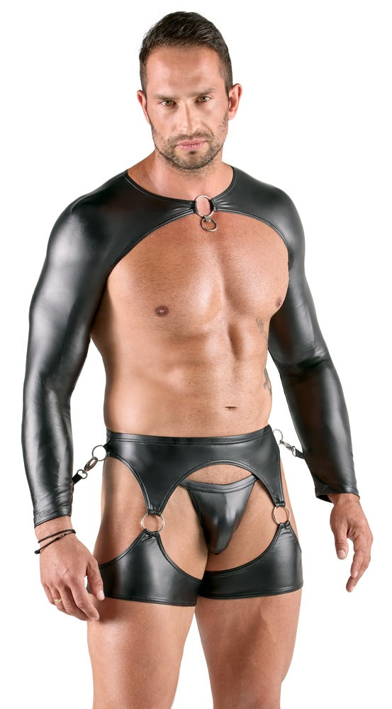 Svenjoyment 3-delt bondage-sæt til mænd med bolero, hofteharness og jock
