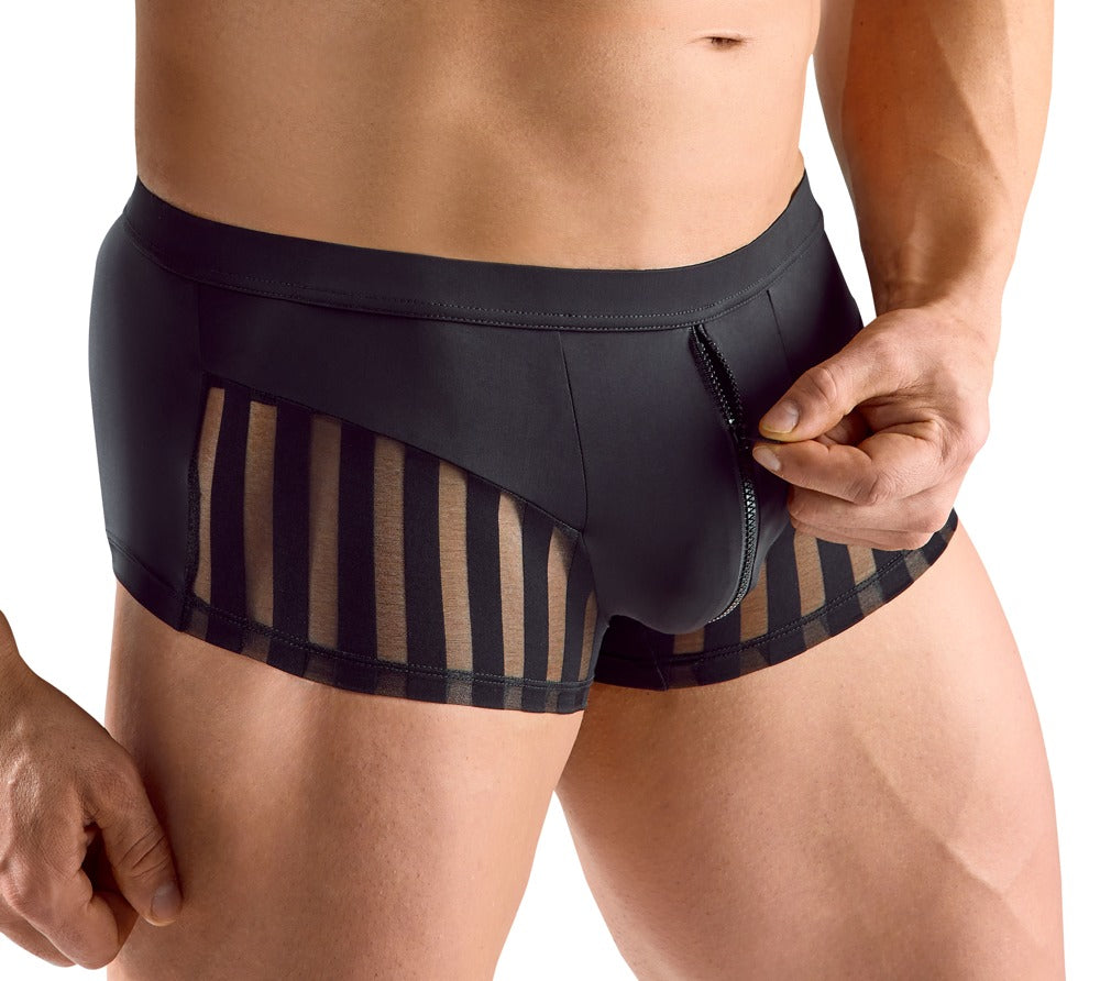 Forsiden af Svenjoyment-boxershorts med underlagt lynlås
