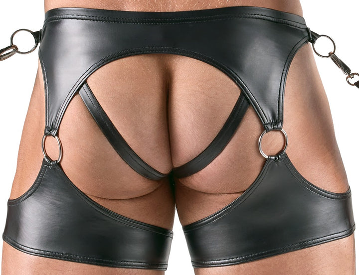 Sort Svenjoyment-jockstrap med dækkende front og åben bagside
