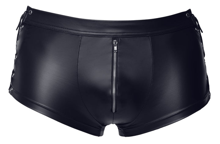 Svenjoyment pants i glat sort matte look-materiale