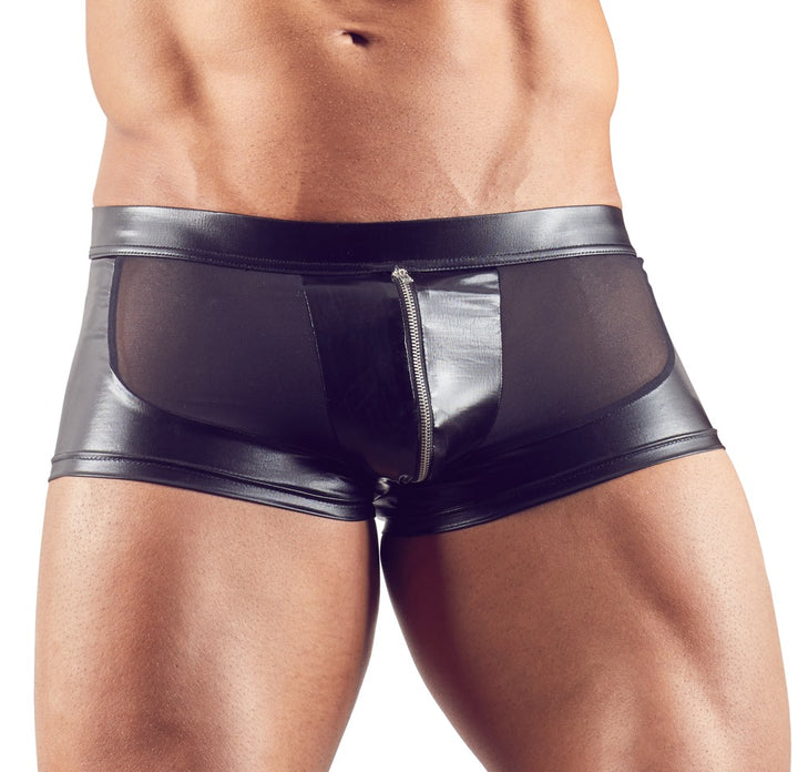 Svenjoyment Powernet boxershorts med sorte wetlook-paneler