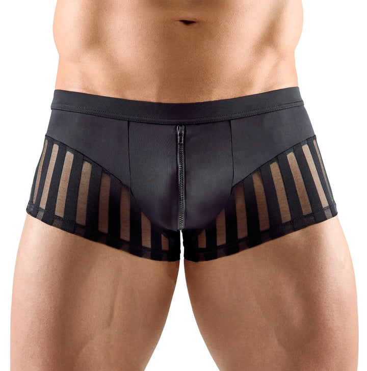 Svenjoyment sorte mikrofiber-boxershorts med transparente striber