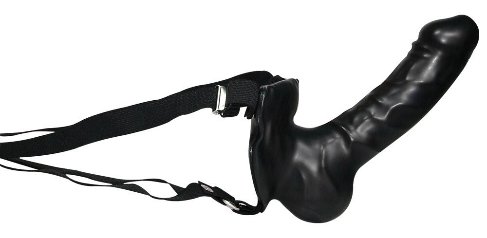 Switch strap-on dildo med sele i sort latex fra You2Toys