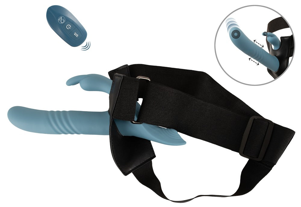 3-delt strap-on sæt til parleg med justerbart harness og USB-opladning