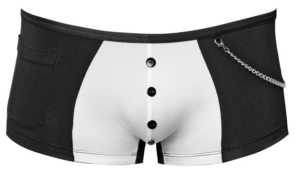 Tjener-inspirerede boxershorts til mænd i sort og hvid