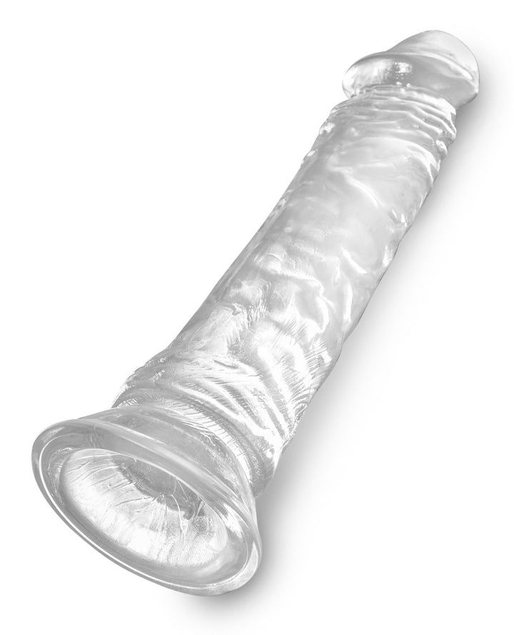 Transparent realistisk dildo på 21,8 cm med fleksibel TPE