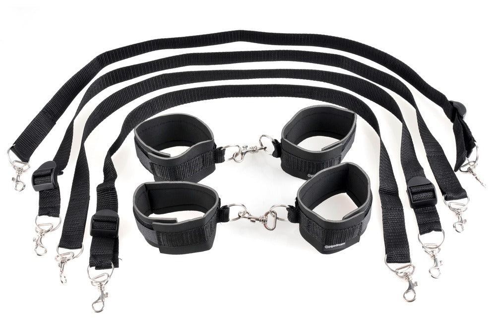 Under Bed Restraint Kit med håndmanchetter og ankelmanchetter