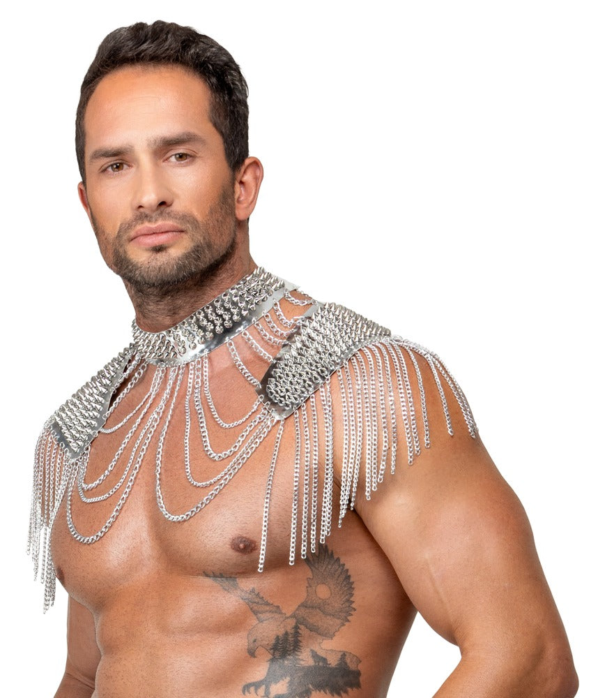 Glamourøst body collar med kædedetaljer og spikes