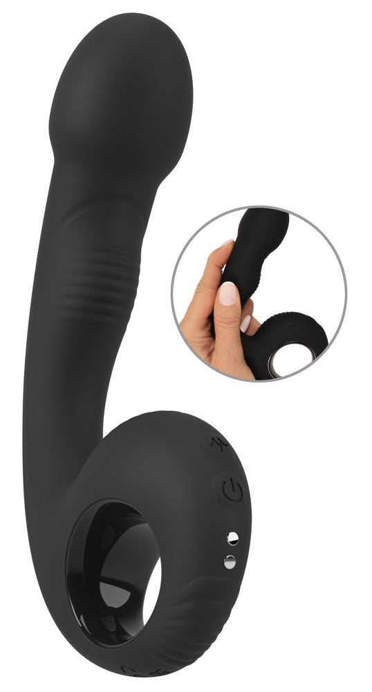 Vibrator med stort massagehoved til G-spot og prostata stimulation