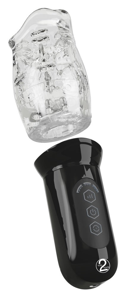 USB-opladelig masturbator med transparent TPE-sleeve