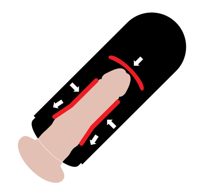 Genopladelig masturbator med LED-lys, lydfunktion og sugekop