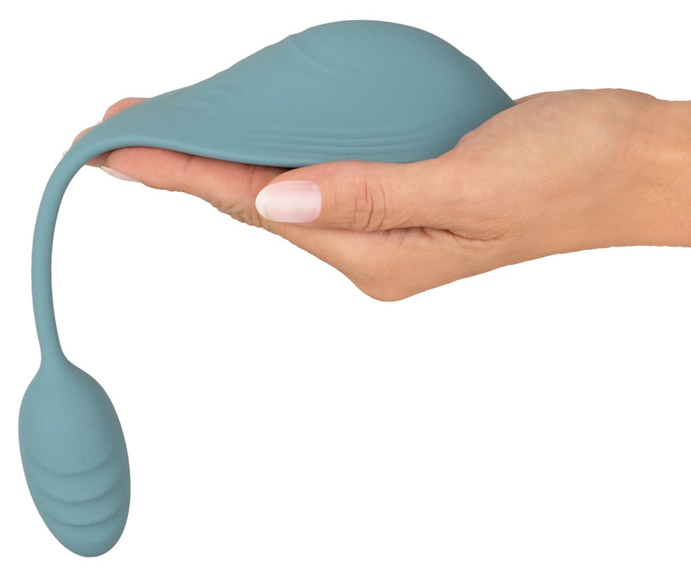 Alt-tekst: vibepad mini sit-on vibrator med integreret love ball og fjernbetjening